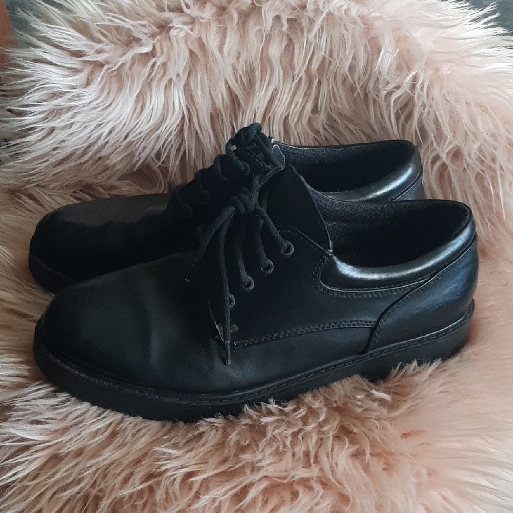 Men's Black Leather Derby Shoes - Classic Lace-Up Oxford Style
